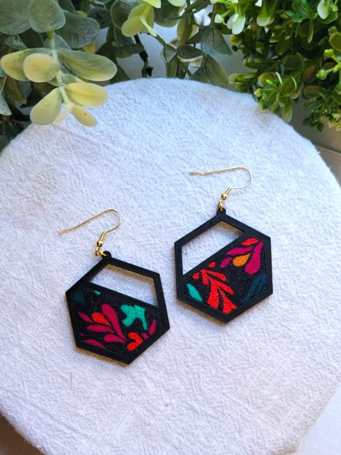 Isa | Black Tropical Botanical Dangles (various styles)