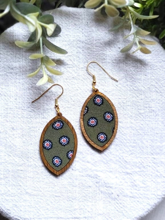 Janelle | Olive Geometric Dangles
