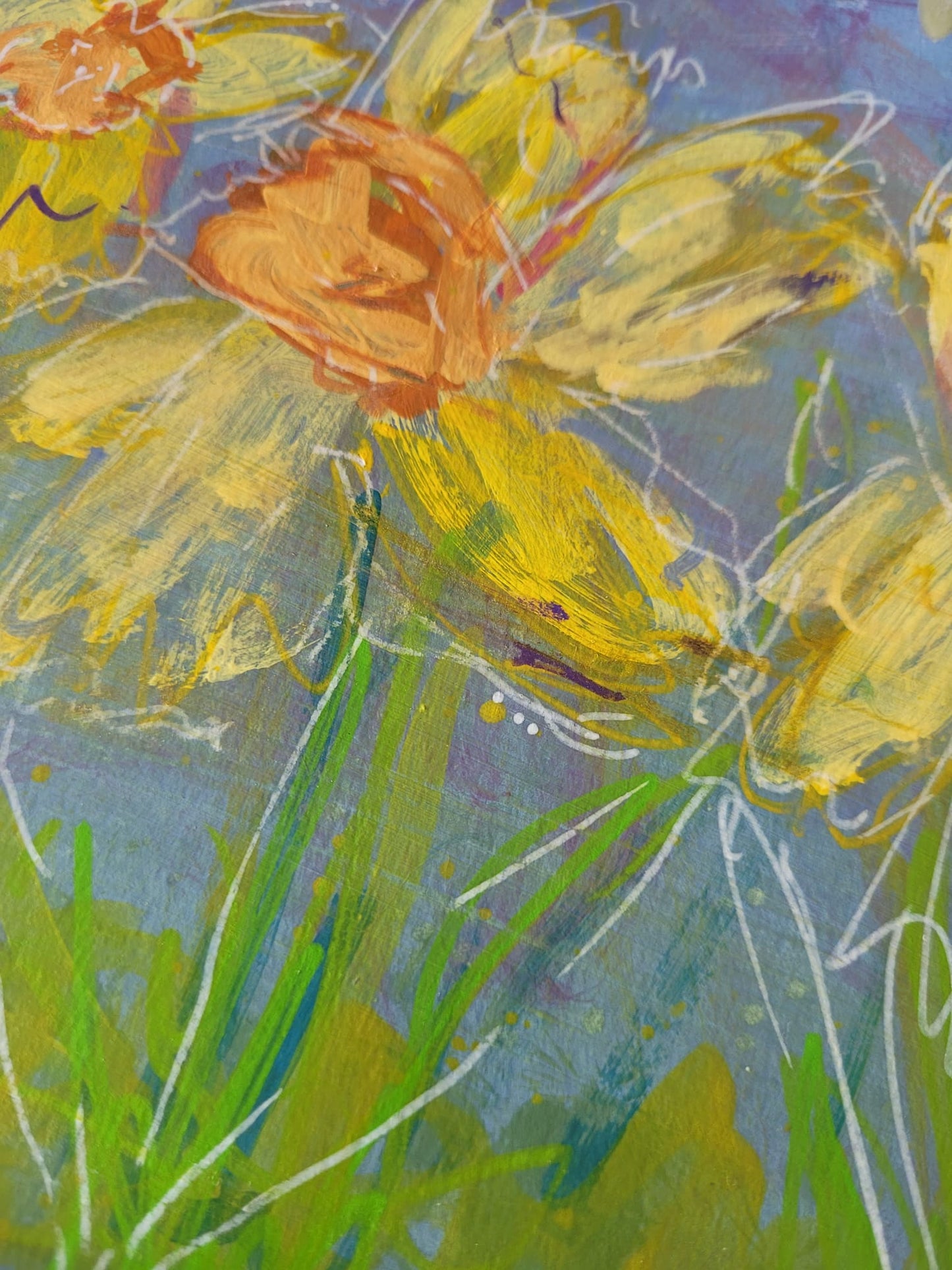 Original Daffodil Painting | Persephone's Return