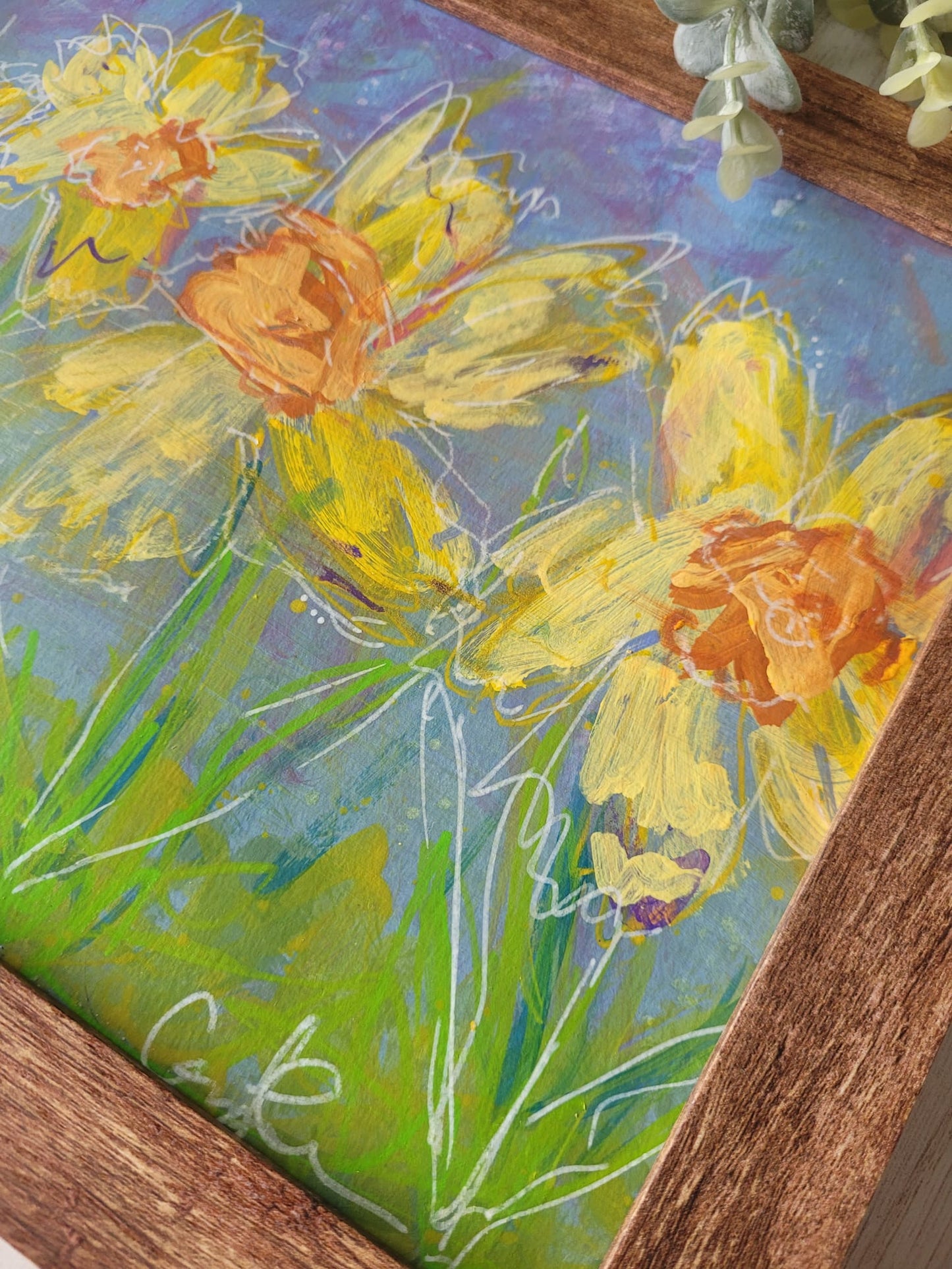 Original Daffodil Painting | Persephone's Return