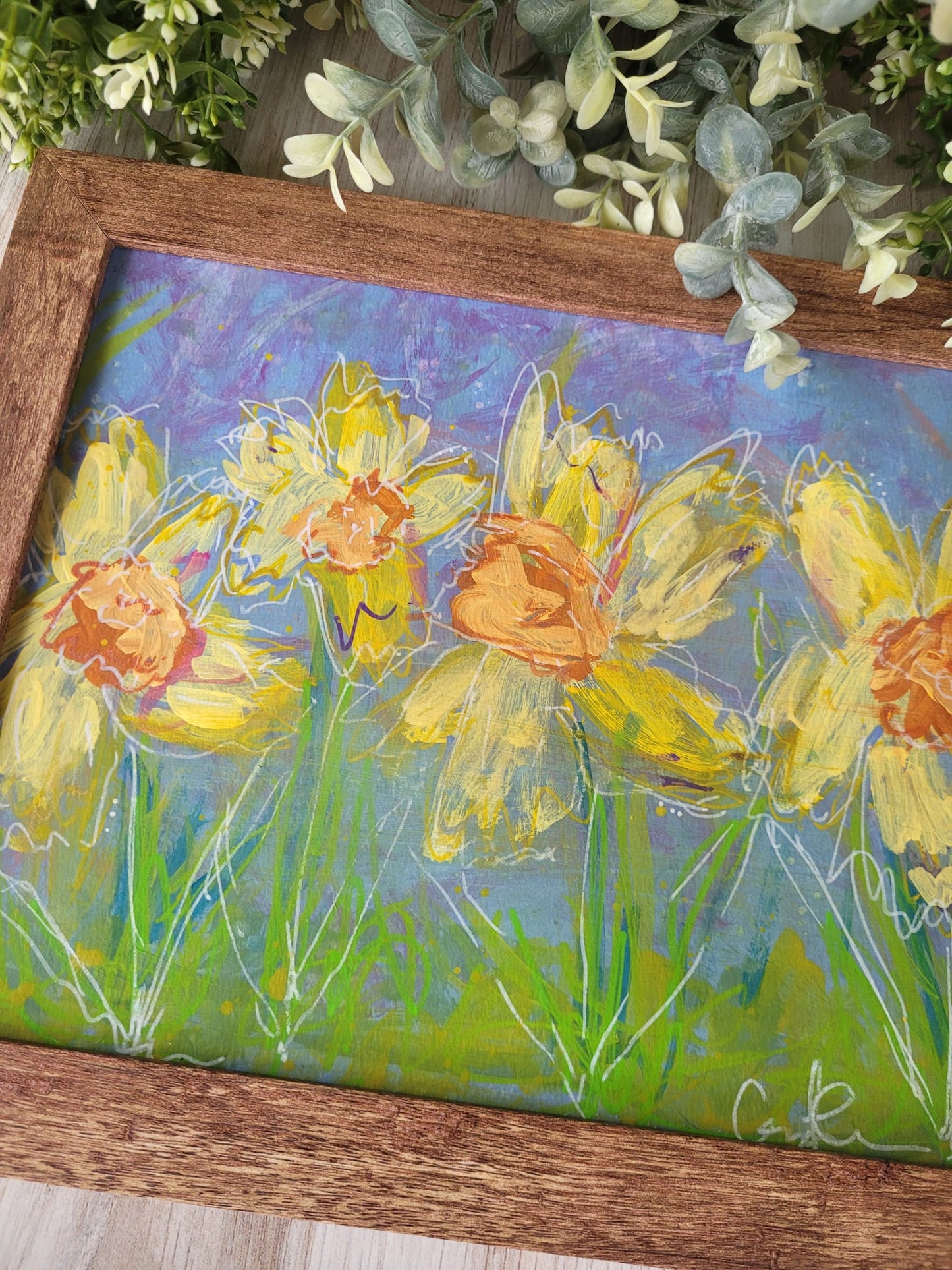 Original Daffodil Painting | Persephone's Return