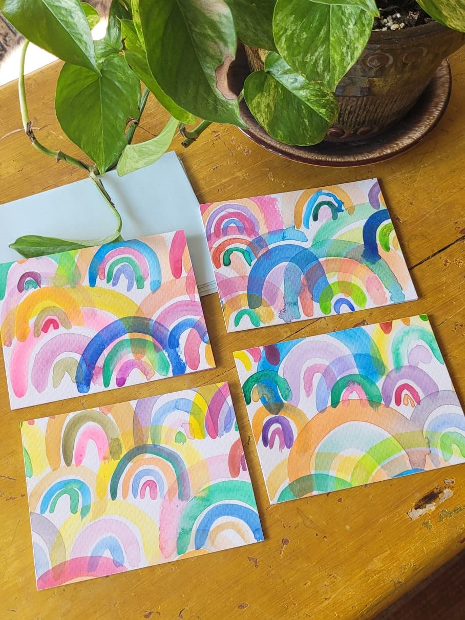 Art for Gaza | Set of 4 Hand-painted Greeting Cards by Sara, Eliza & Chris