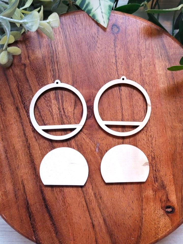 10 Pieces DIY Unfinished Laser Cut Wood Earrings Blanks 