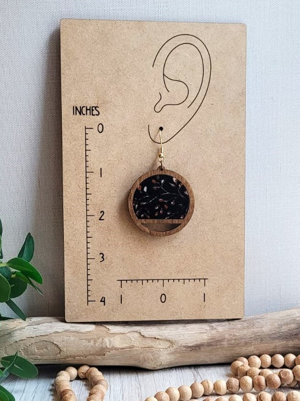 Ilan | Burnt Orange and Navy Botanical Dangles