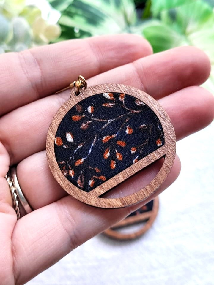 Ilan | Burnt Orange and Navy Botanical Dangles