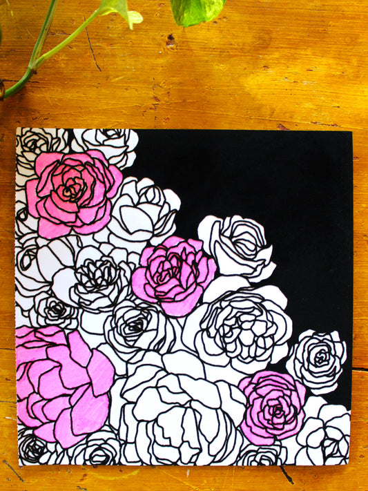 Art for Gaza | Textured Roses Coloring Page by Rasiga