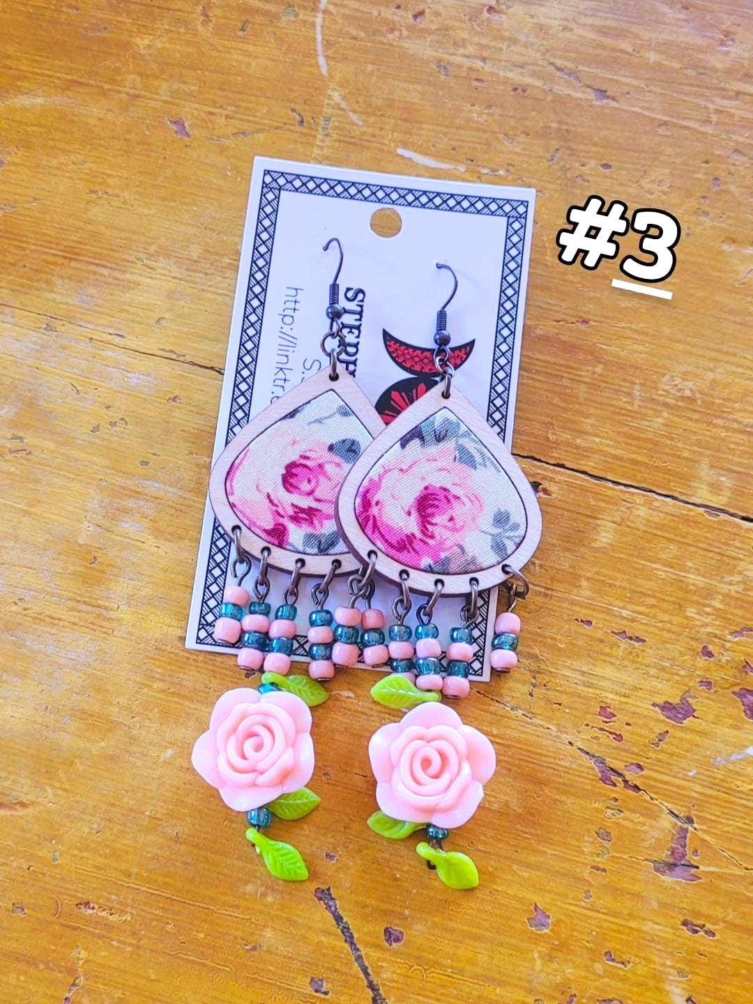 Art for Gaza | Charming Rose Dangles by Stephanie