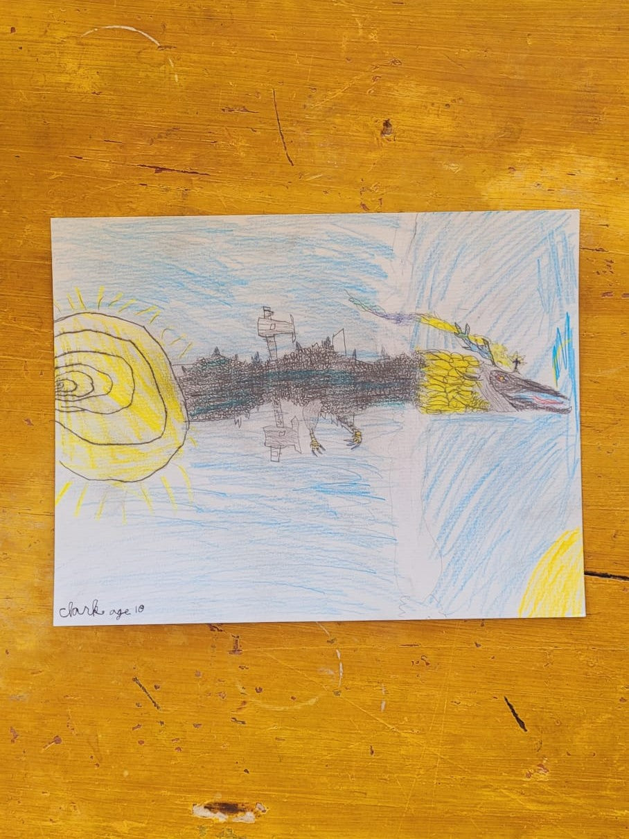 Art for Gaza | Original Dragon Drawings by Clark (age 10)