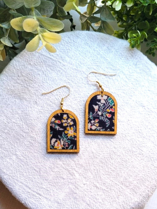 Ami | Floral on Navy Dangles