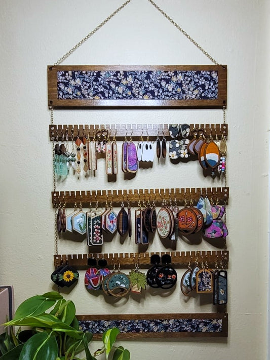Made-to-Order Earring Holder | Your Choice of Fabric, Finish & Size