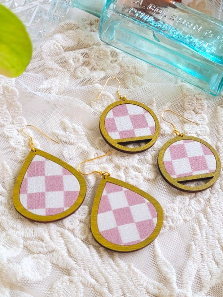 Jess | Checkered Fabric Dangles