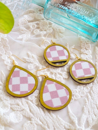 Jess | Checkered Fabric Dangles