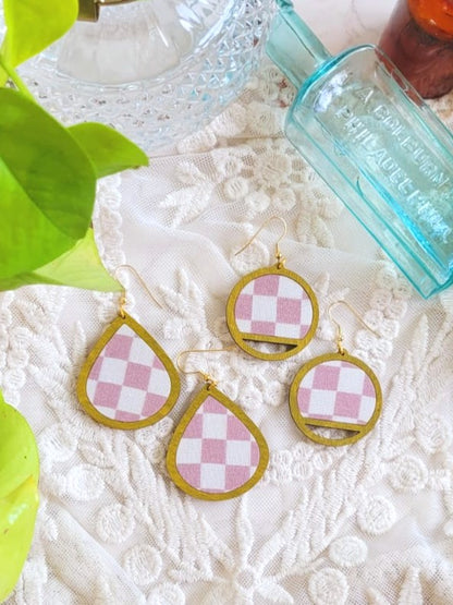 Jess | Checkered Fabric Dangles