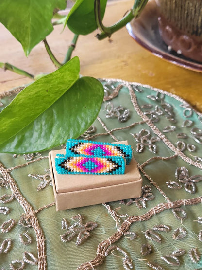 Art for Gaza | Navajo Loom Beaded Hair Barrettes by Pearline Dale