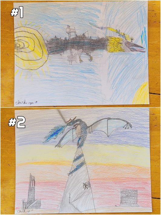 Art for Gaza | Original Dragon Drawings by Clark (age 10)