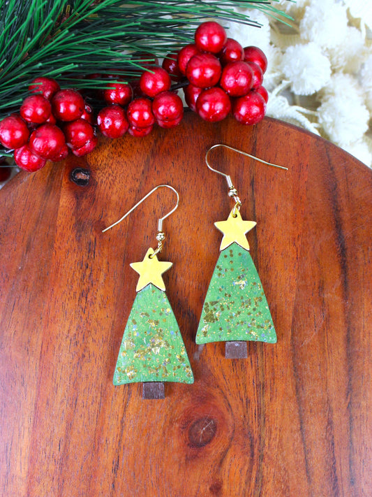 Gertrude | Gold Glitter Christmas/Yule Tree Dangles