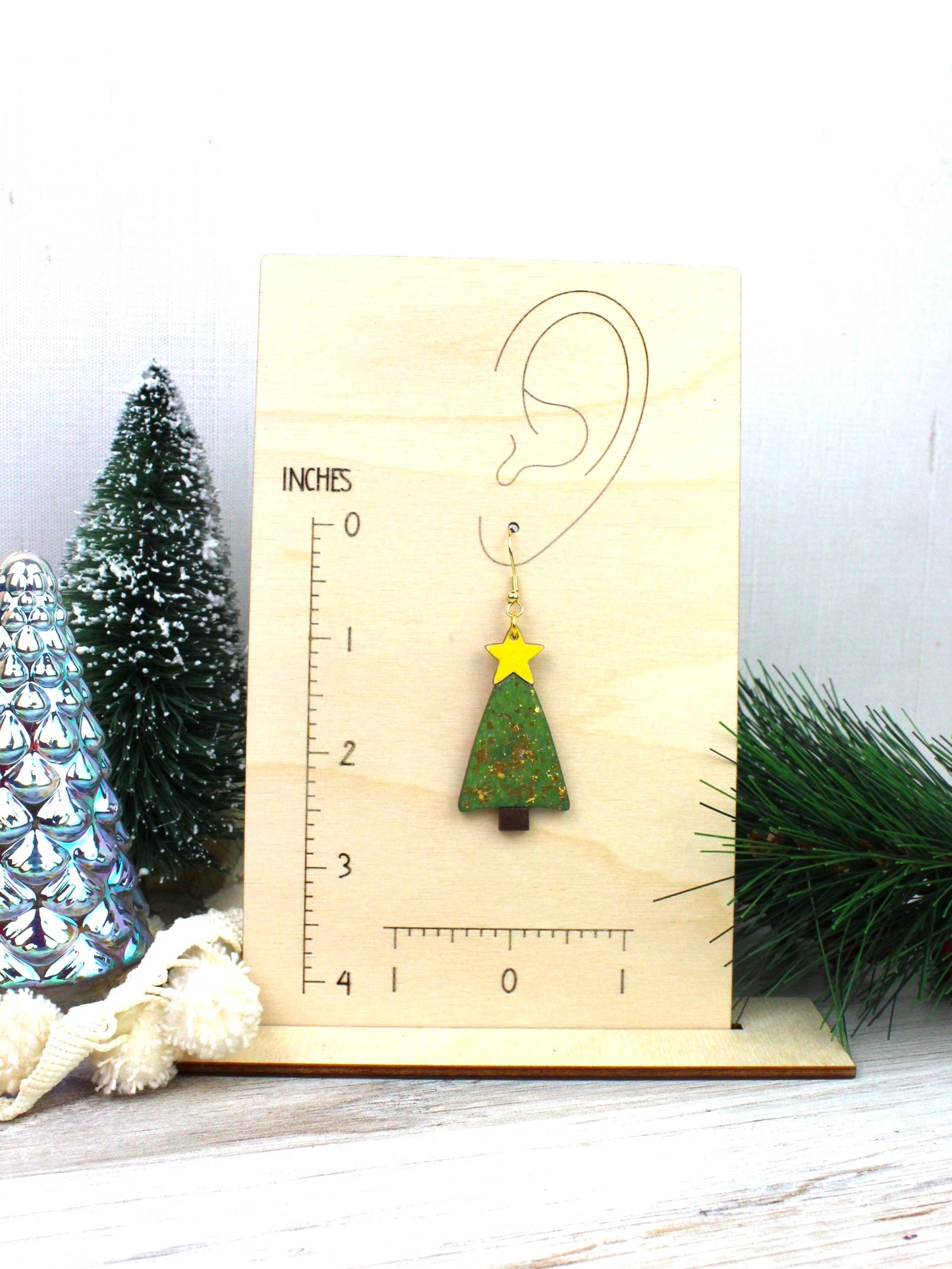 Gertrude | Gold Glitter Christmas/Yule Tree Dangles