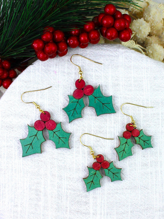 Holly | Holly Leaf Dangles (two sizes)