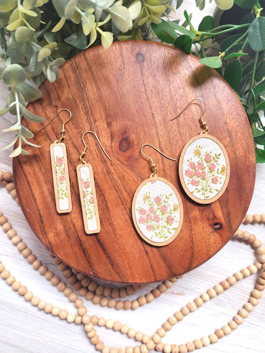 Esta | Vintage Pink Floral Dangles