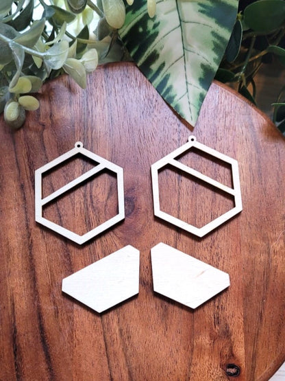 Earring Blanks | Hexagons w/ Cutouts