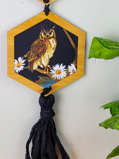 Horned Owl Vertical Wall Hanging