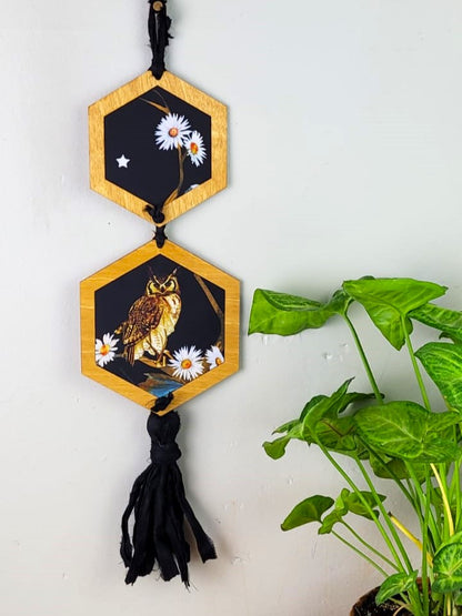 Horned Owl Vertical Wall Hanging
