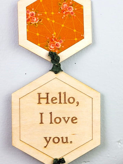 Hello, I love you | Floral Vertical Wall Hanging
